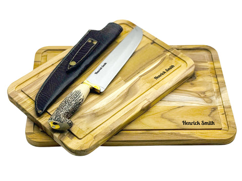 BBQ Set - 2 Cutting Board & Knife