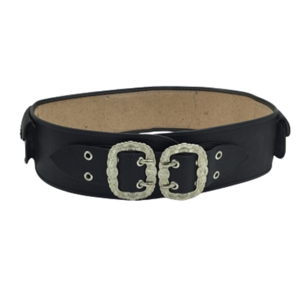 Black Leather Belt w/ 2 buckles (Guaiaca) – Zafill Distribution